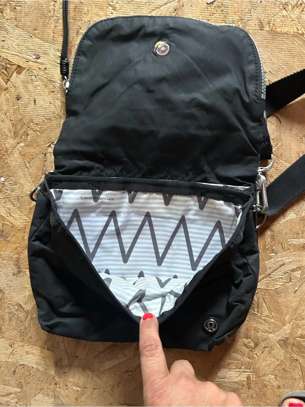 lululemon athletica Black Compact Messenger Crossbody